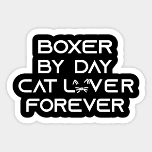 boxer cat lover Sticker
